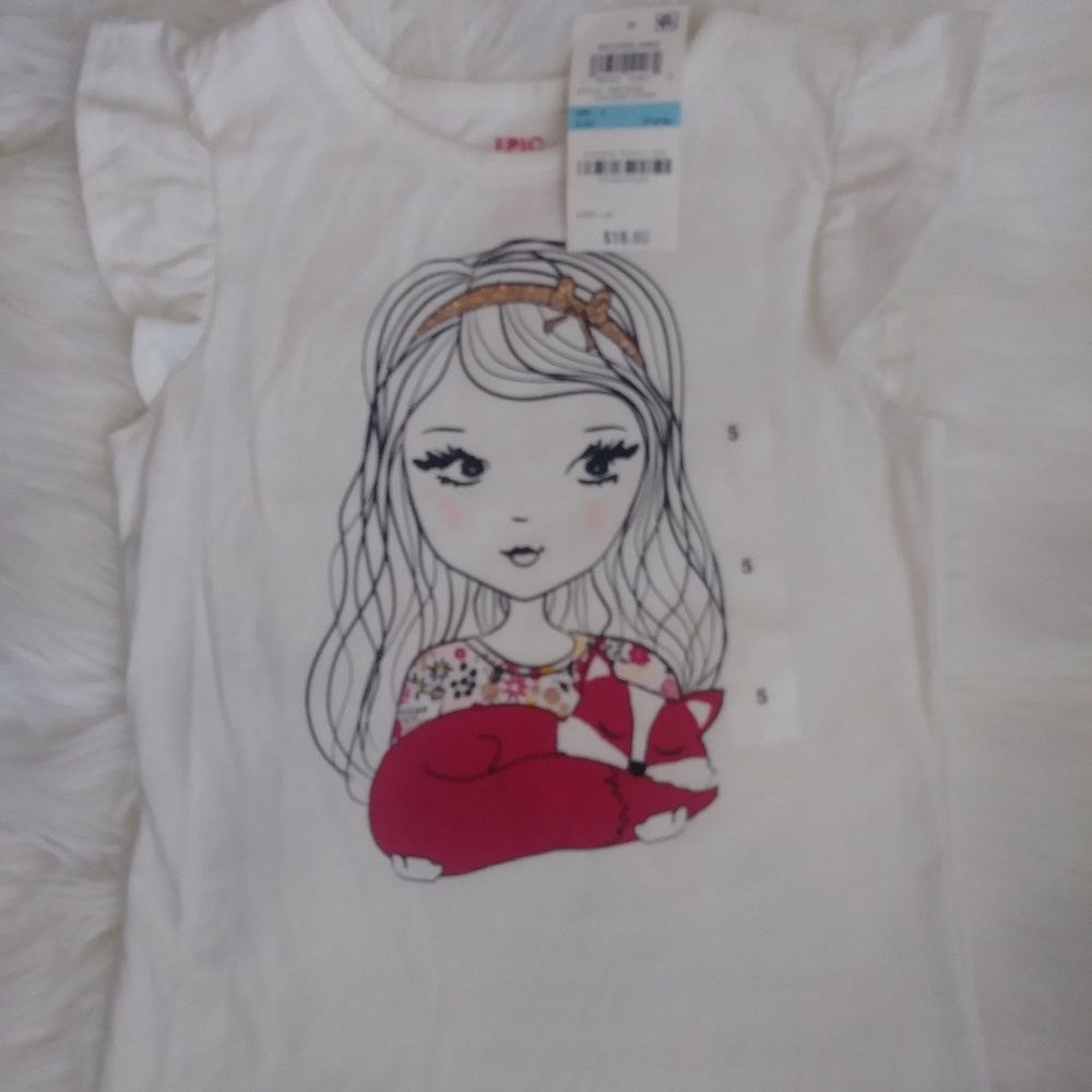 shirt with beautiful girl drawing in front